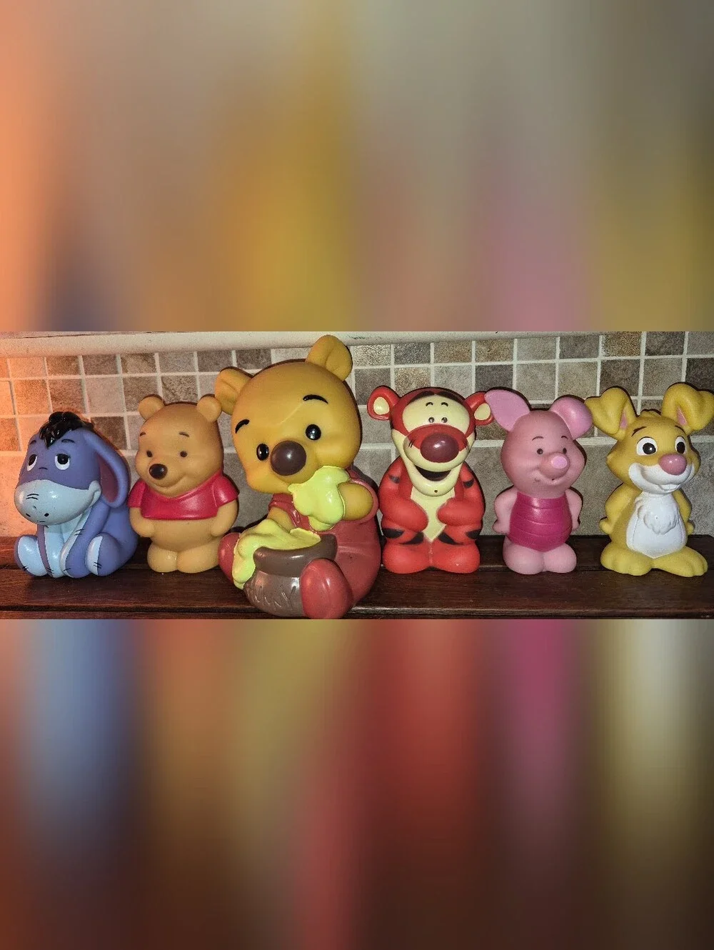 6 Vintage Disney Winnie-the-Pooh and friends vinyl/rubber figures